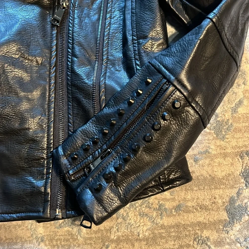 Vigoss Moto Faux Leather Jacket Buckles, and Studs Size XS - Picture 4 of 8